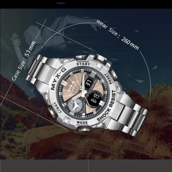 Montre à énergie solaire pour homme, Endurance Light, Minuterie à énergie cinétique, Réveil, Moulin à vent rotatif, Tout acier, Reloj zones bre – Image 4