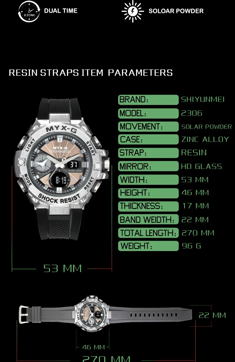 Montre à énergie solaire pour homme, Endurance Light, Minuterie à énergie cinétique, Réveil, Moulin à vent rotatif, Tout acier, Reloj zones bre