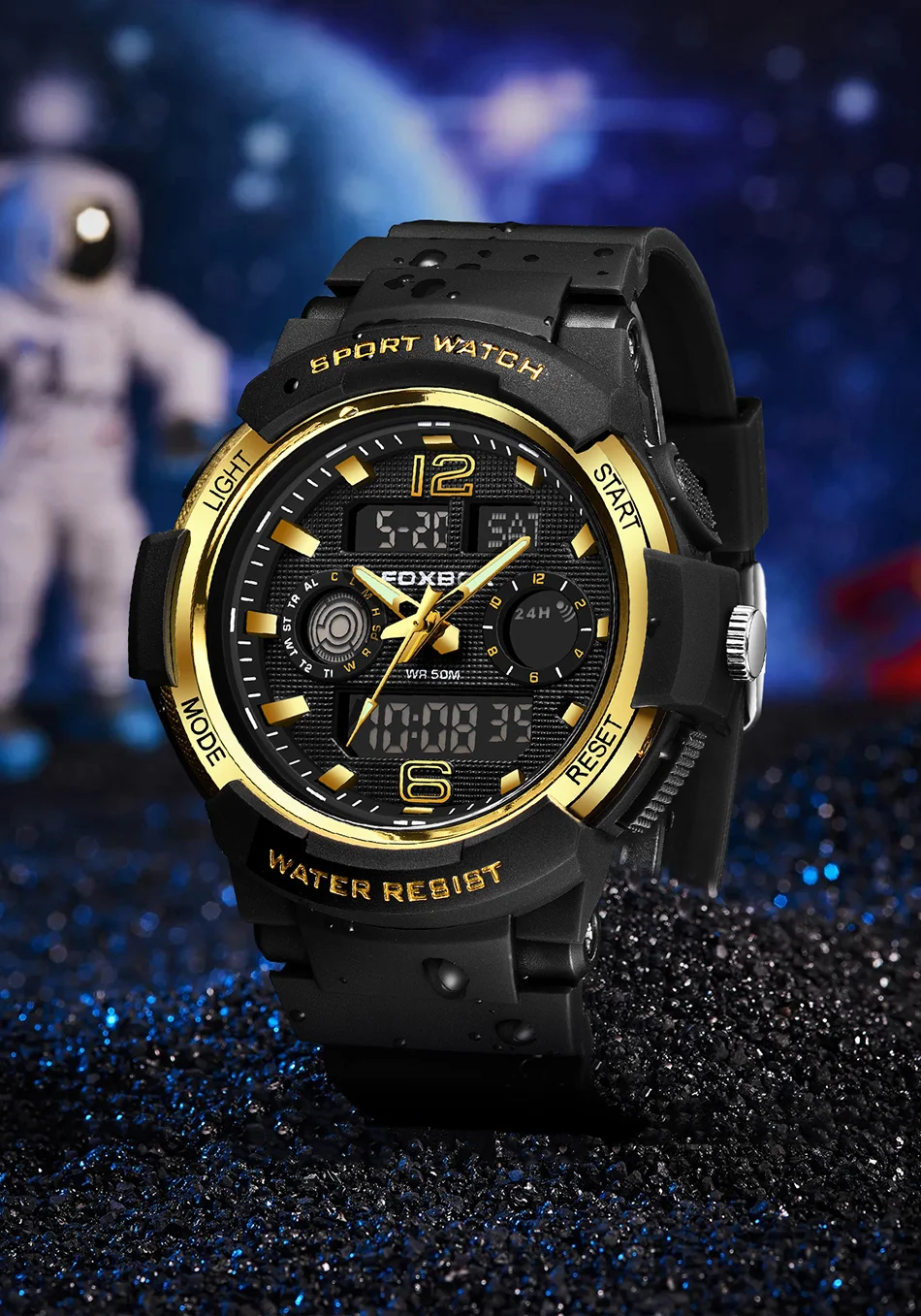LIGE-Montre à quartz étanche pour homme, affichage numérique des touristes, montres de sport militaires, cadran bleu, chronographe calendrier, mode