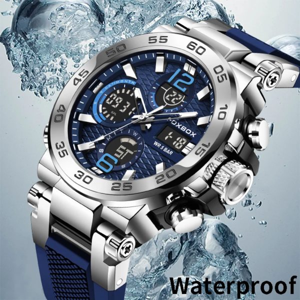 LIGE-Montres-bracelets de luxe à affichage LED pour hommes, montre de sport Shoous, horloge militaire à quartz étanche pour hommes, 2024 – Image 5