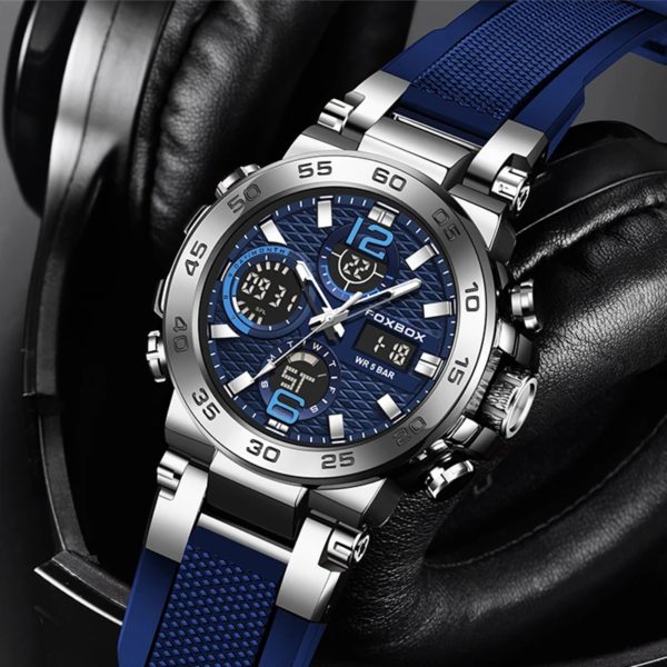 LIGE-Montres-bracelets de luxe à affichage LED pour hommes, montre de sport Shoous, horloge militaire à quartz étanche pour hommes, 2024 – Image 3