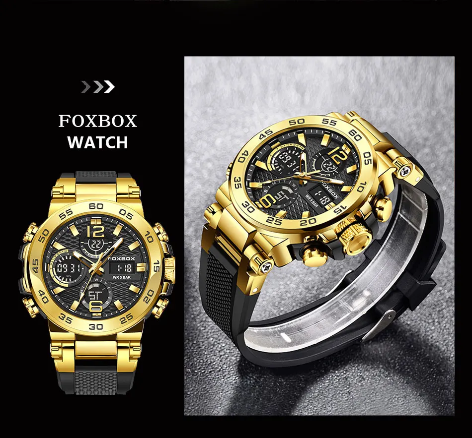 LIGE-Montres-bracelets de luxe à affichage LED pour hommes, montre de sport Shoous, horloge militaire à quartz étanche pour hommes, 2024