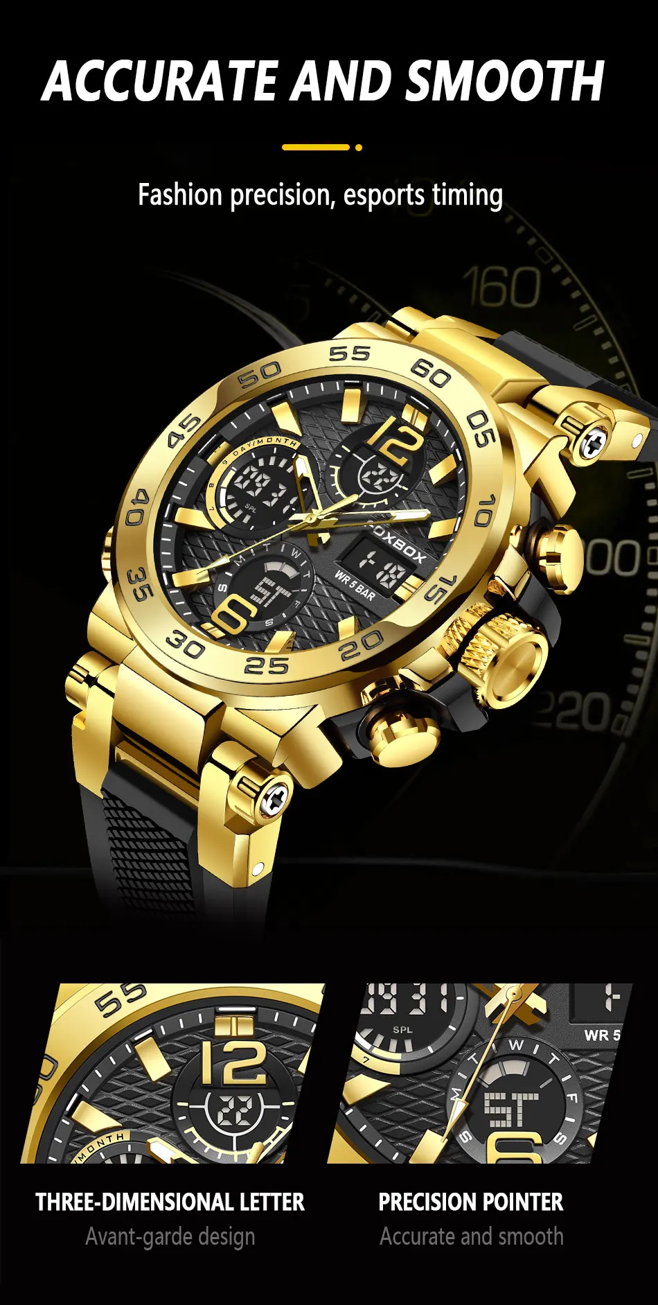 LIGE-Montres-bracelets de luxe à affichage LED pour hommes, montre de sport Shoous, horloge militaire à quartz étanche pour hommes, 2024