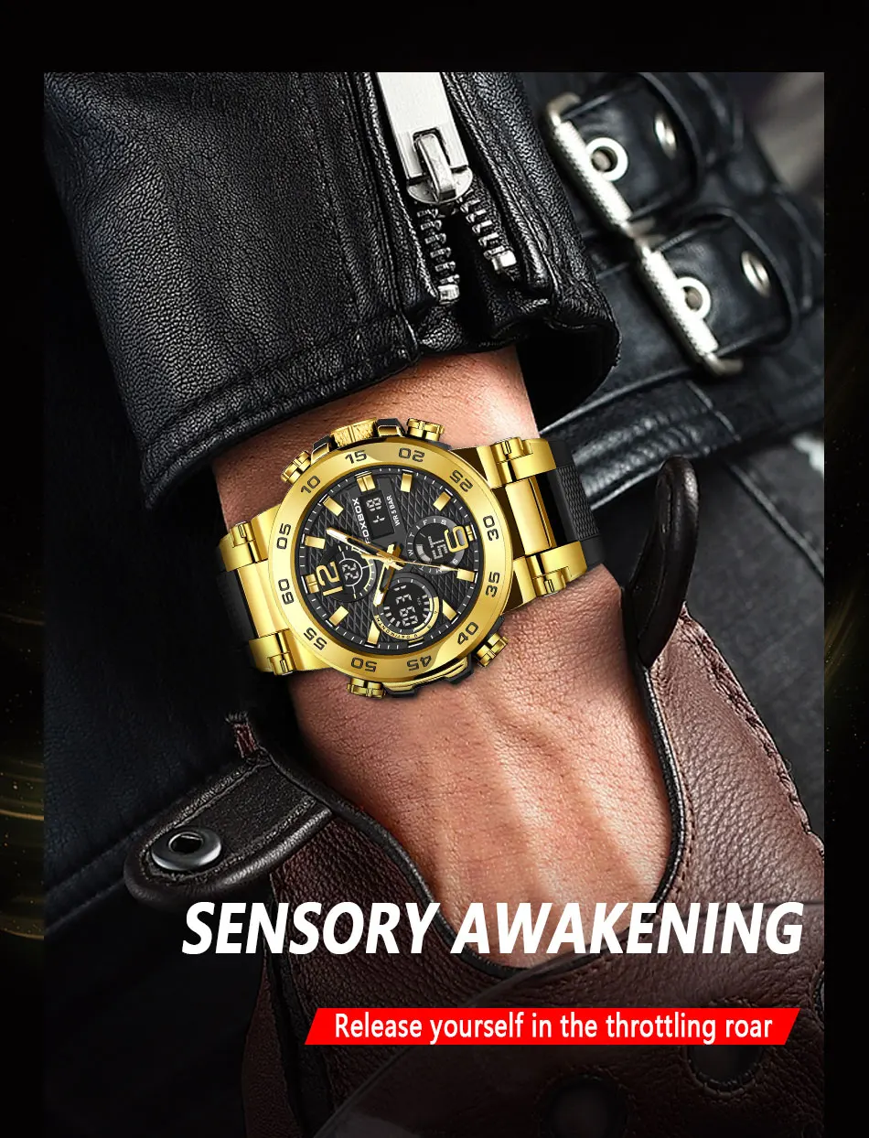 LIGE-Montres-bracelets de luxe à affichage LED pour hommes, montre de sport Shoous, horloge militaire à quartz étanche pour hommes, 2024
