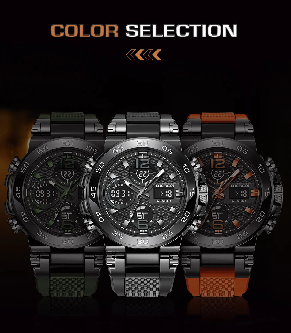 LIGE-Montre de Luxe à Quartz pour Homme, Affichage Numérique LED, Shoous, Mode Militaire, dehors, Date, Chronographe, Nouveau