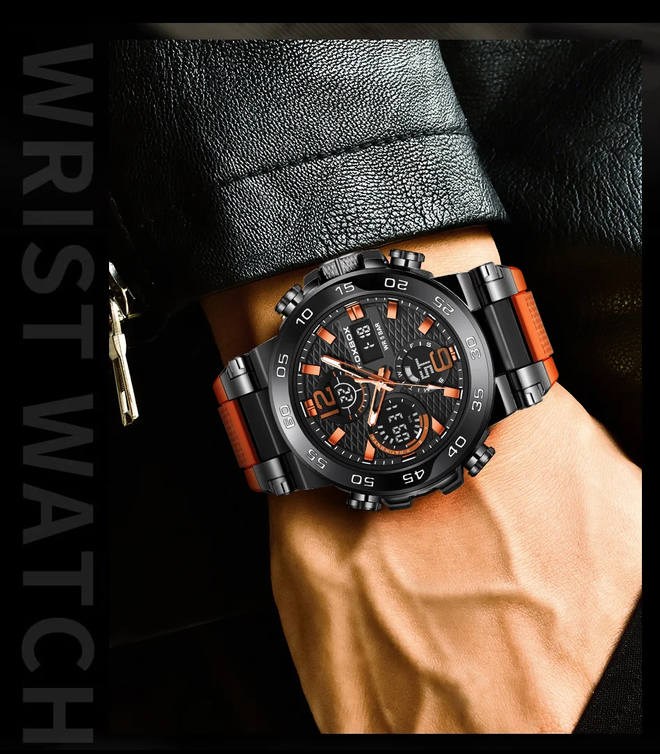 LIGE-Montre de Luxe à Quartz pour Homme, Affichage Numérique LED, Shoous, Mode Militaire, dehors, Date, Chronographe, Nouveau