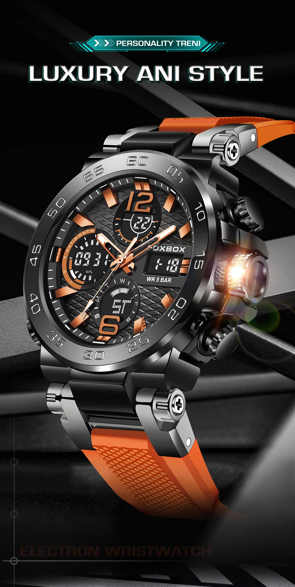 LIGE-Montre de Luxe à Quartz pour Homme, Affichage Numérique LED, Shoous, Mode Militaire, dehors, Date, Chronographe, Nouveau