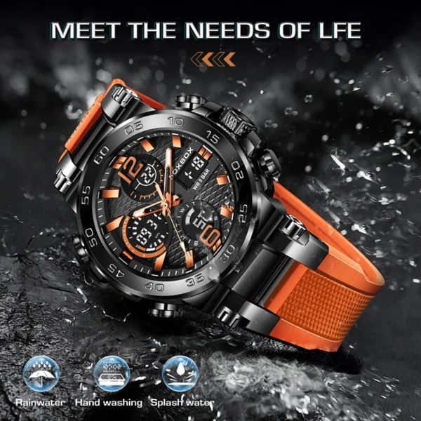 LIGE-Montre de Luxe à Quartz pour Homme, Affichage Numérique LED, Shoous, Mode Militaire, dehors, Date, Chronographe, Nouveau – Image 4