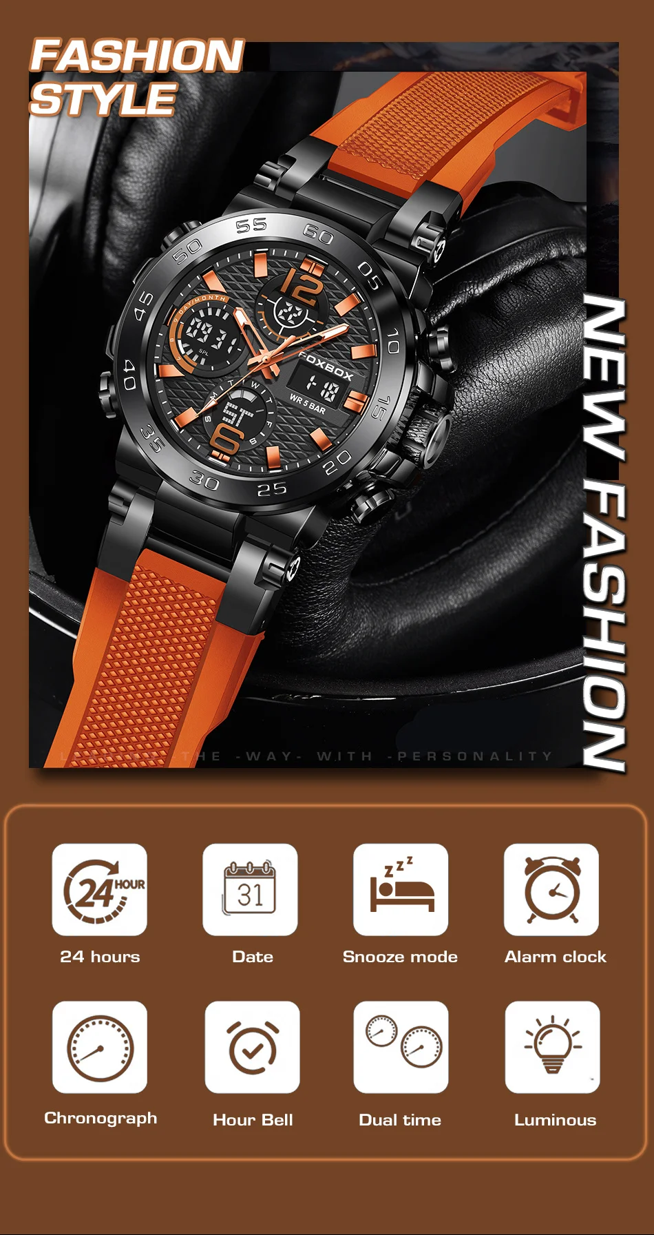 LIGE-Montre de Luxe à Quartz pour Homme, Affichage Numérique LED, Shoous, Mode Militaire, dehors, Date, Chronographe, Nouveau