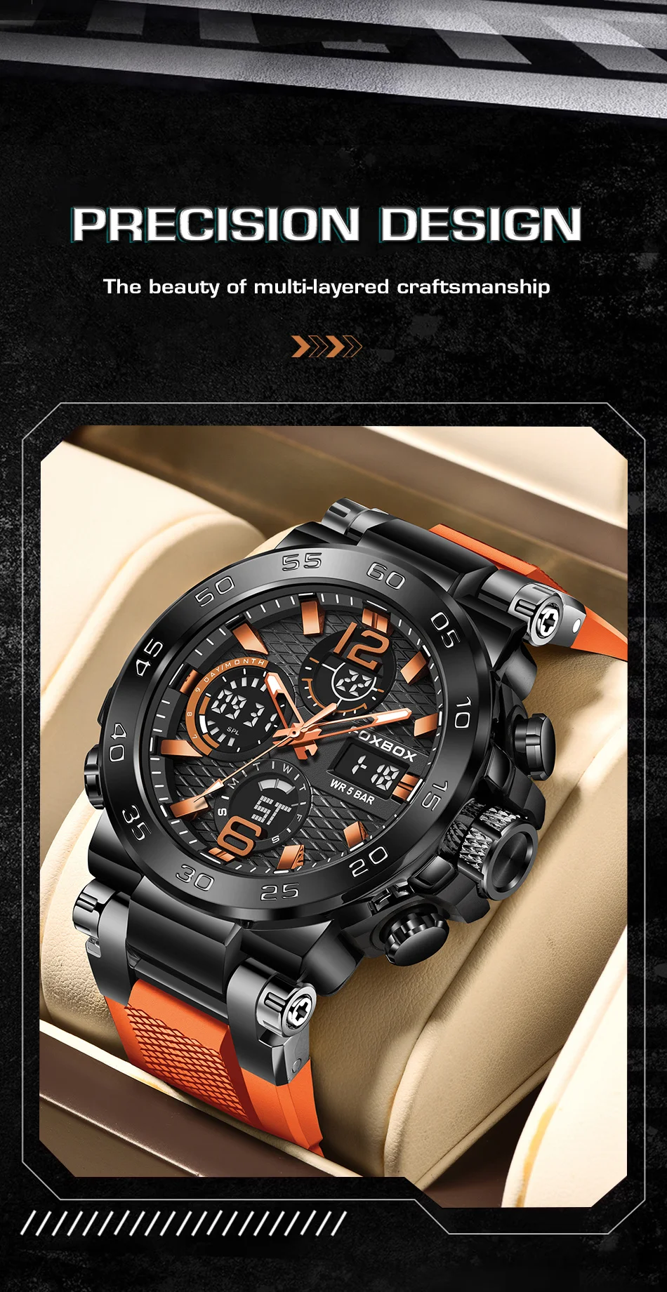 LIGE-Montre de Luxe à Quartz pour Homme, Affichage Numérique LED, Shoous, Mode Militaire, dehors, Date, Chronographe, Nouveau