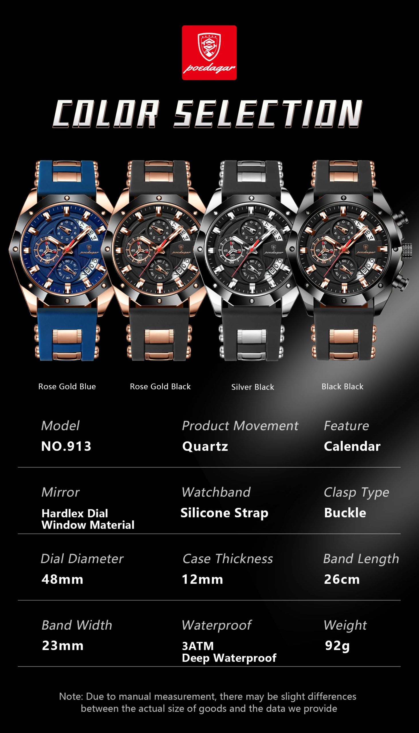 POEDAGAR-Montre-bracelet militaire de luxe pour homme, étanche, date Shoous, sport, chronographe, bracelet en silicone, montres à quartz pour homme