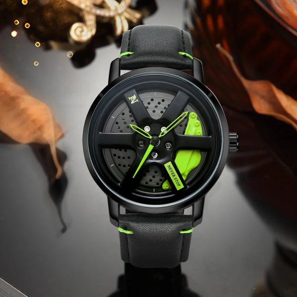 UTHAI L98-Montre-bracelet à quartz en cuir pour homme, étanche, sport, personnalité, hub de voiture, rotation à 360 °, marque de mode
