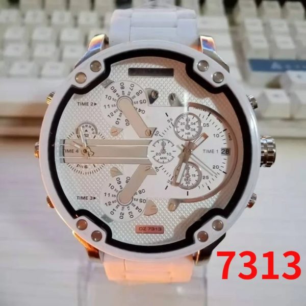 Montre à quartz analogique en acier inoxydable pour homme, montre de sport de luxe avec grand cadran, montres d'affaires décontractées à la mode DZ