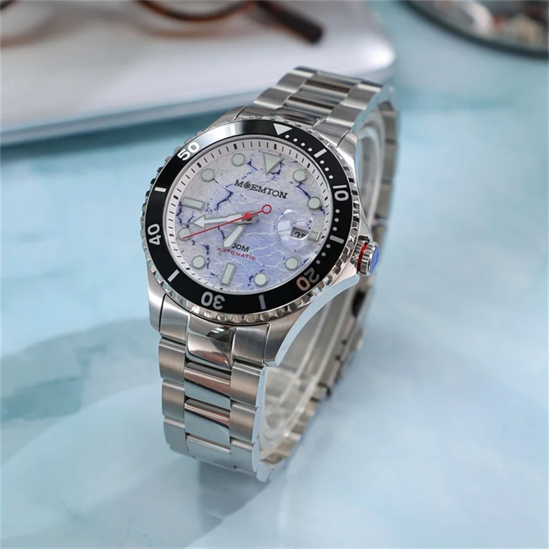 MOEMTON-Montre Mécanique existent Shoous pour Homme, Montre de dehors Étanche, Montres de Plongée Luxueuses en Saphir, 10 Bars