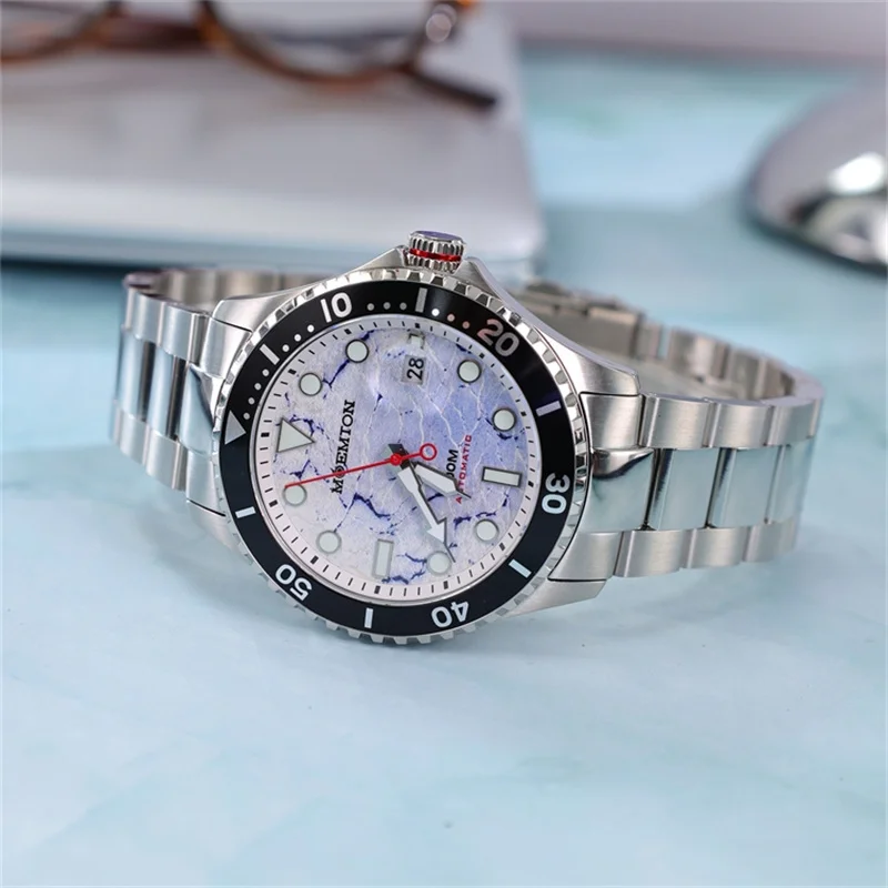 MOEMTON-Montre Mécanique existent Shoous pour Homme, Montre de dehors Étanche, Montres de Plongée Luxueuses en Saphir, 10 Bars