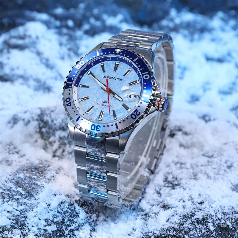 MOEMTON-Montre Mécanique existent Shoous pour Homme, Montre de dehors Étanche, Montres de Plongée Luxueuses en Saphir, 10 Bars