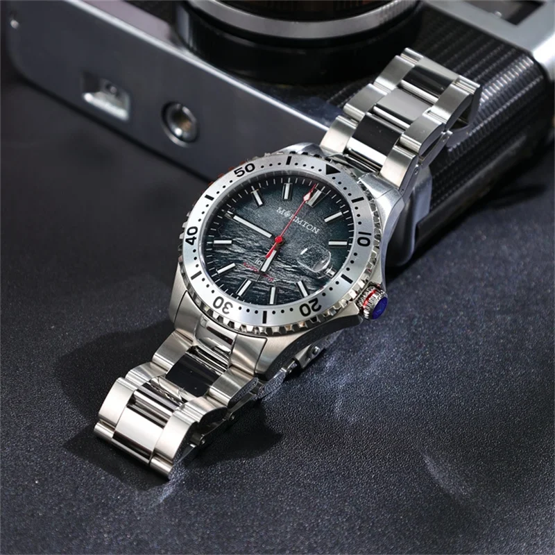 MOEMTON-Montre Mécanique existent Shoous pour Homme, Montre de dehors Étanche, Montres de Plongée Luxueuses en Saphir, 10 Bars