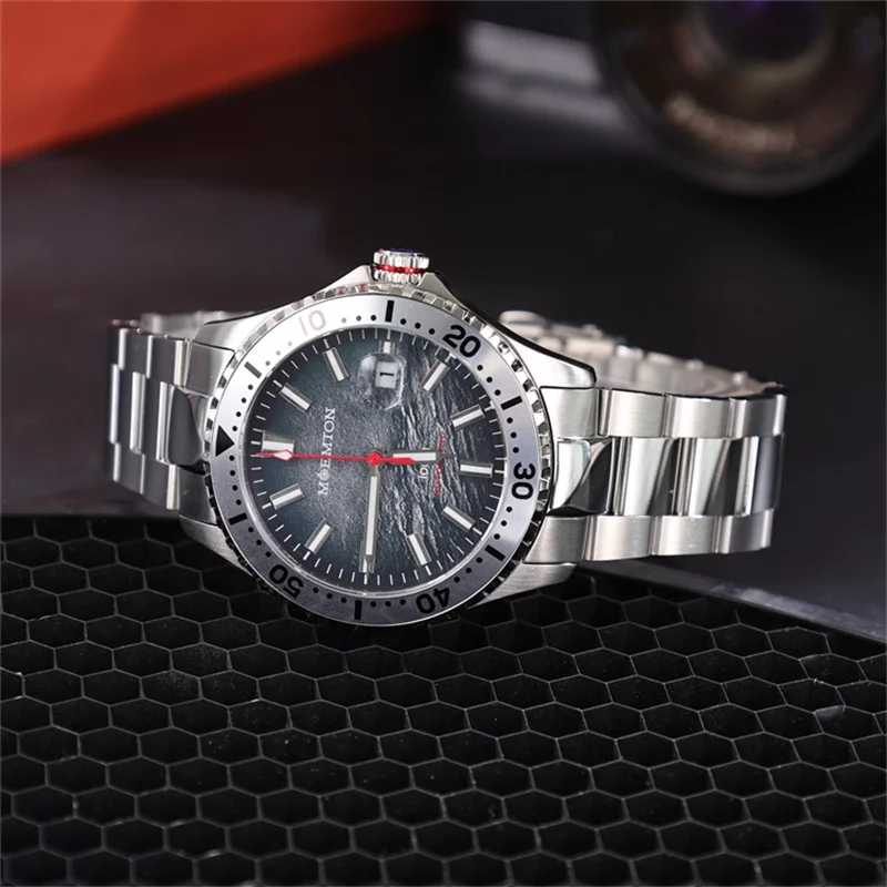 MOEMTON-Montre Mécanique existent Shoous pour Homme, Montre de dehors Étanche, Montres de Plongée Luxueuses en Saphir, 10 Bars