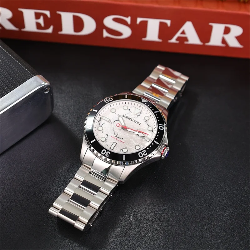 MOEMTON-Montre Mécanique existent Shoous pour Homme, Montre de dehors Étanche, Montres de Plongée Luxueuses en Saphir, 10 Bars
