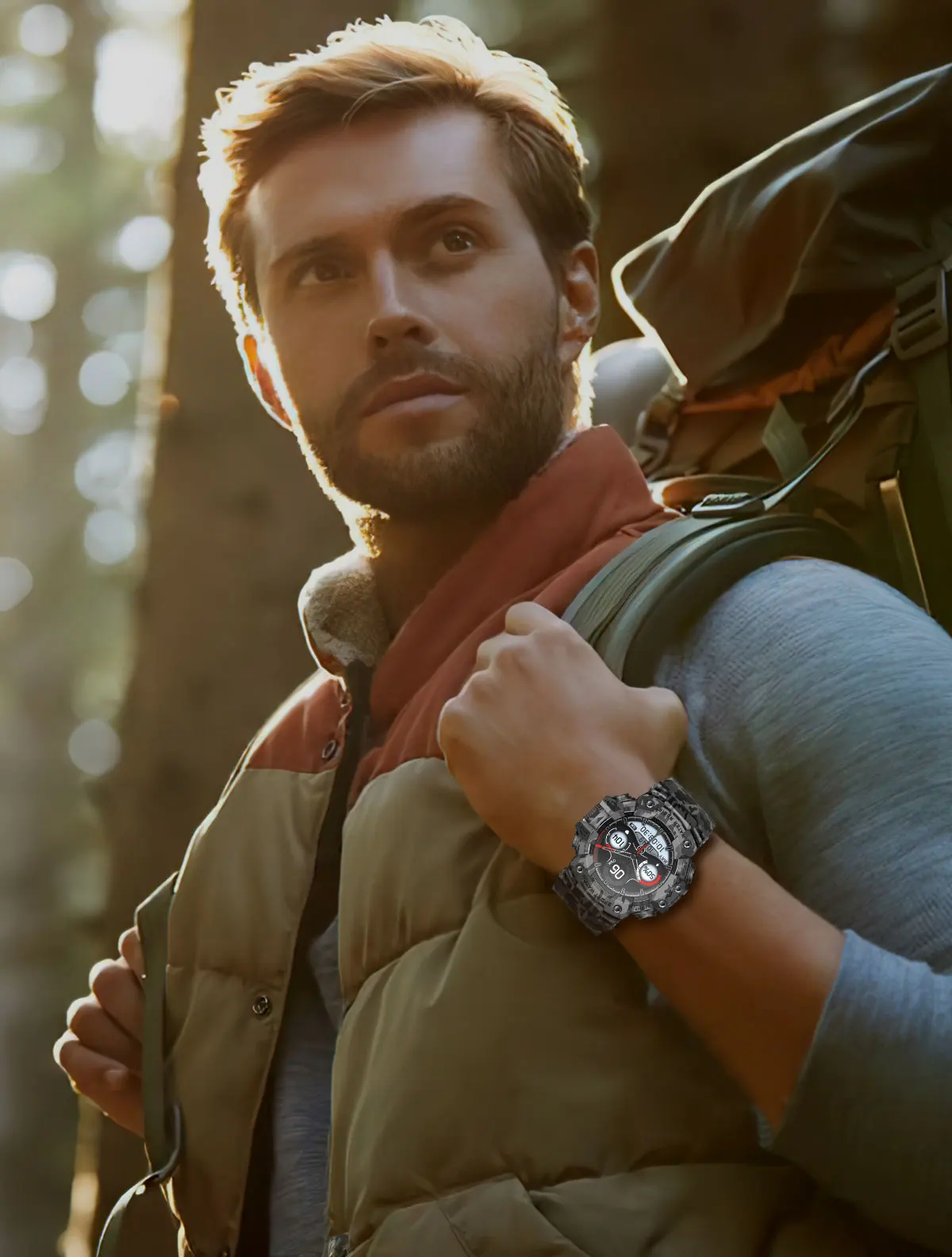 Montre Connectée de dehors Robuste, Bluetooth, Étanche, Colorée, Militaire, avec Lampe de Poche, Boussole SOS pour Téléphone, 2024