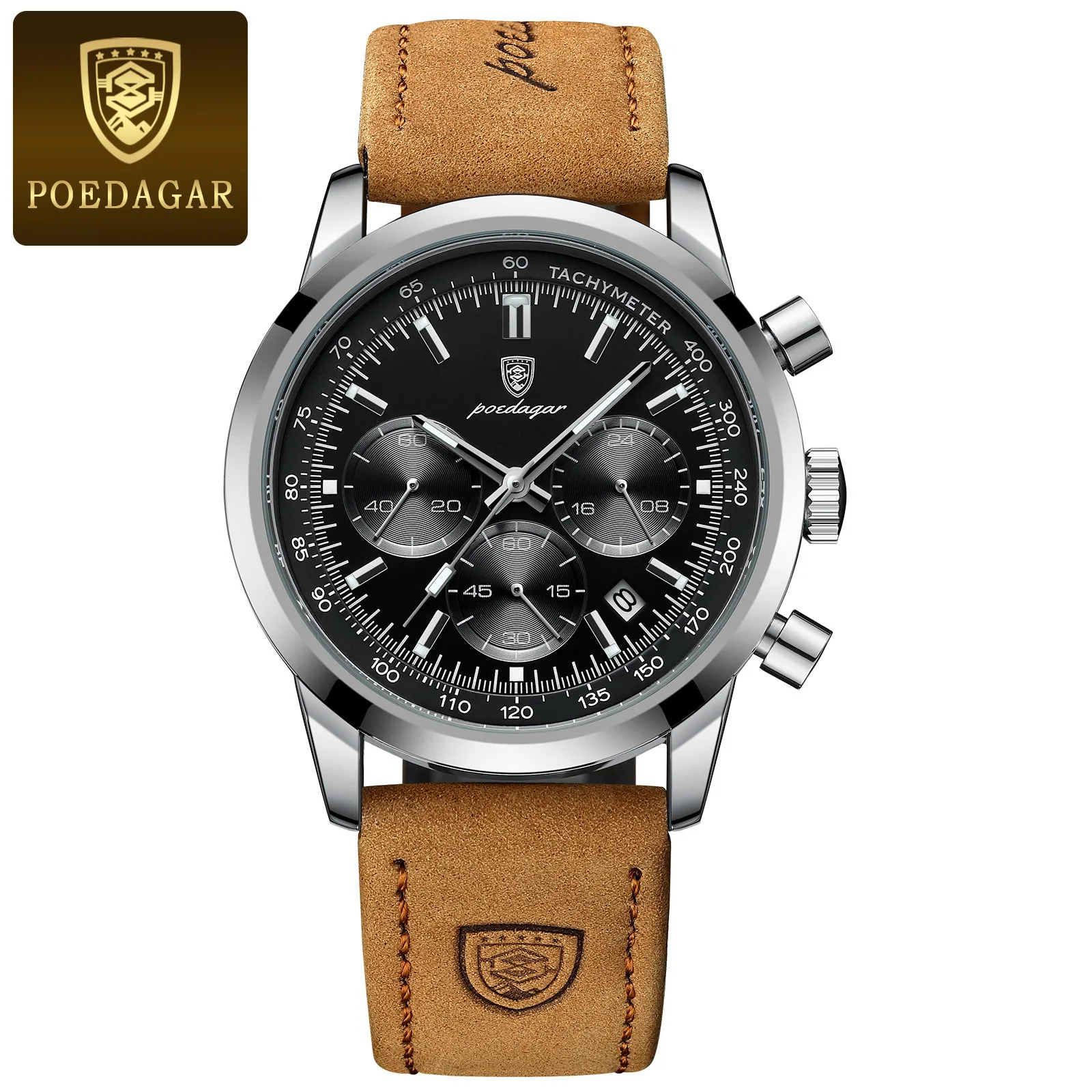 Leather Silver Black