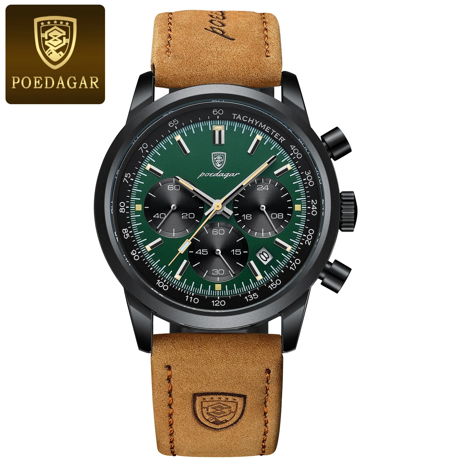 Leather Black Green