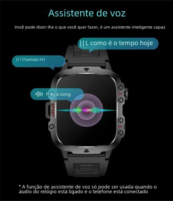 Outoor-Montre intelligente militaire pour homme, IP68, 5iko, tracker d'activité sportive, moniteur de santé, 2024 ", appel BT, montre intelligente pour Android, IOS, nouveau, 1.96 – Image 5